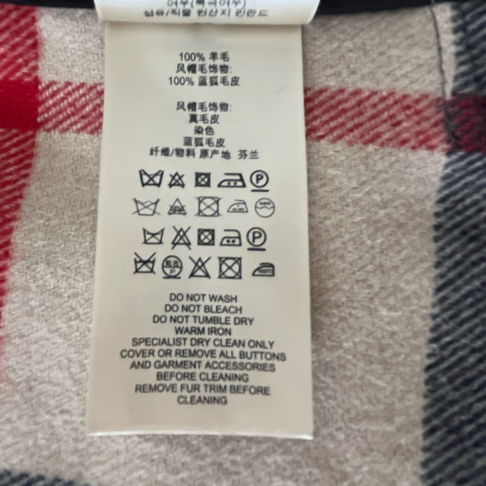 Burberry Brit Grey Wool Duffle Toggle Coat with Black Fox Fur Trimmed Hood Sz 4 - Picture 12 of 16